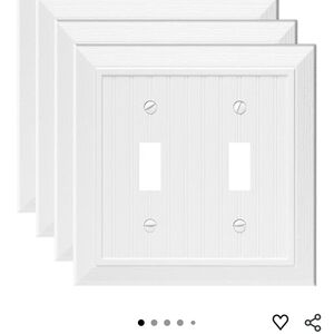 Modern decorative White wood grain double toggle Wall switch plate cover panel